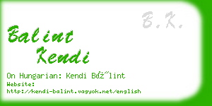 balint kendi business card